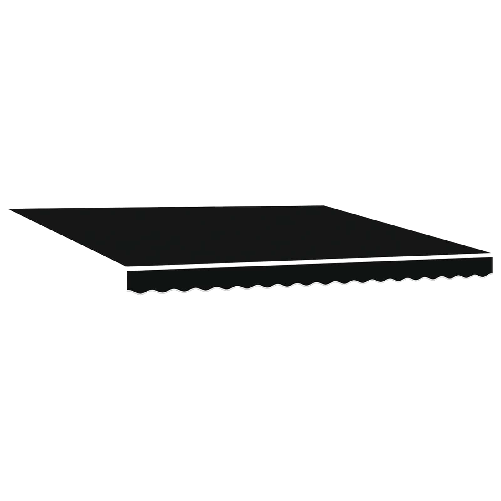 Skrovita tenda Crna 4 × 3 m Platno i Aluminij