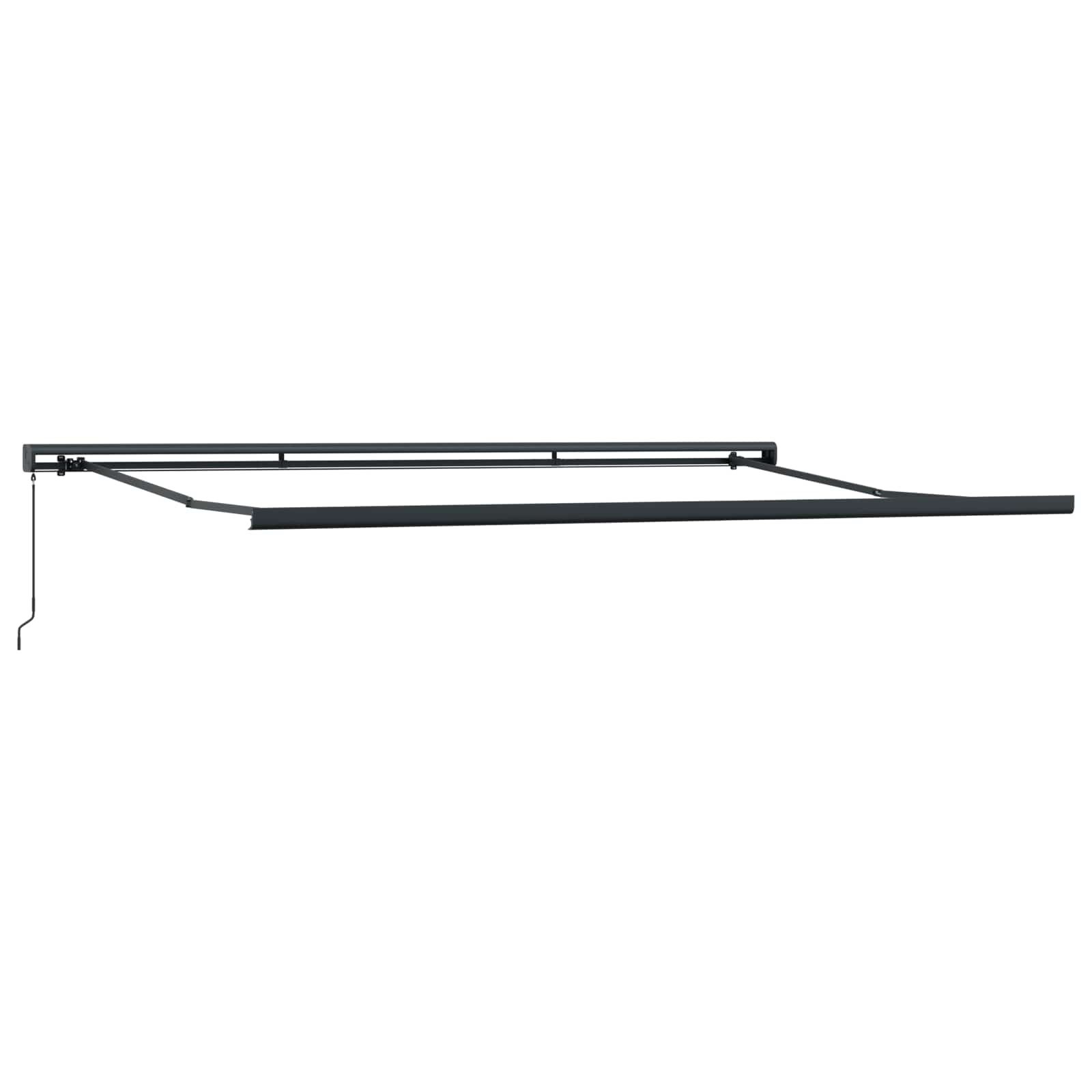 Skrovita tenda Crna 4 × 3 m Platno i Aluminij