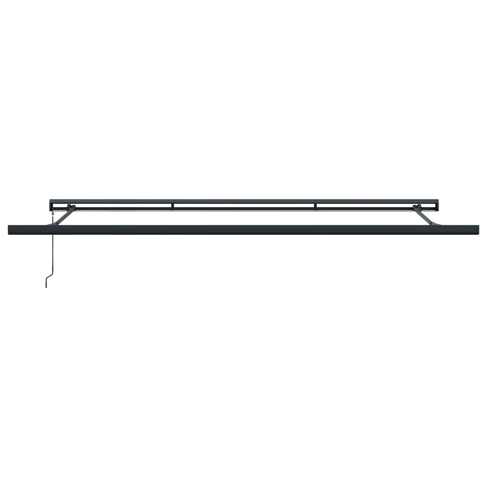 Skrovita tenda Crna 4 × 3 m Platno i Aluminij