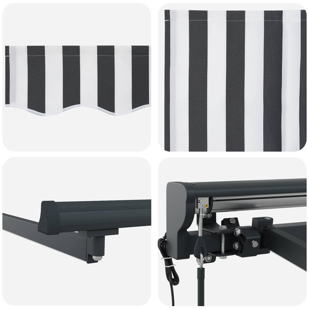 Električna retraktabilna tenda Antracit i bijelo 3,5 x 2 m