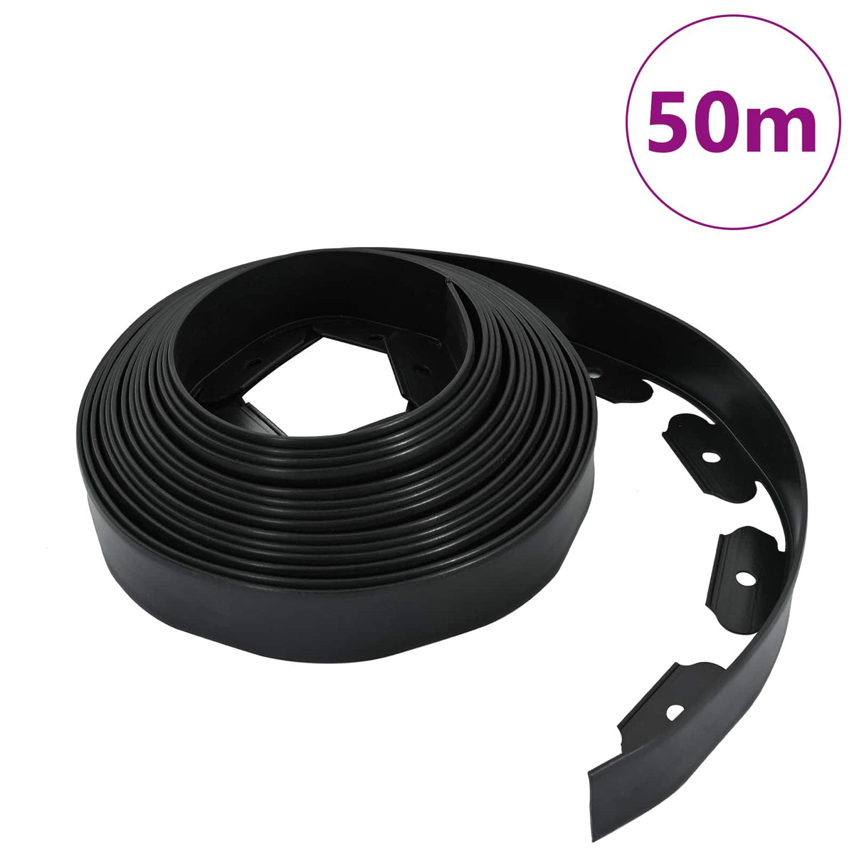 Rubnjaci za travnjak Crna 5000 x 4 x 5 cm Plastika