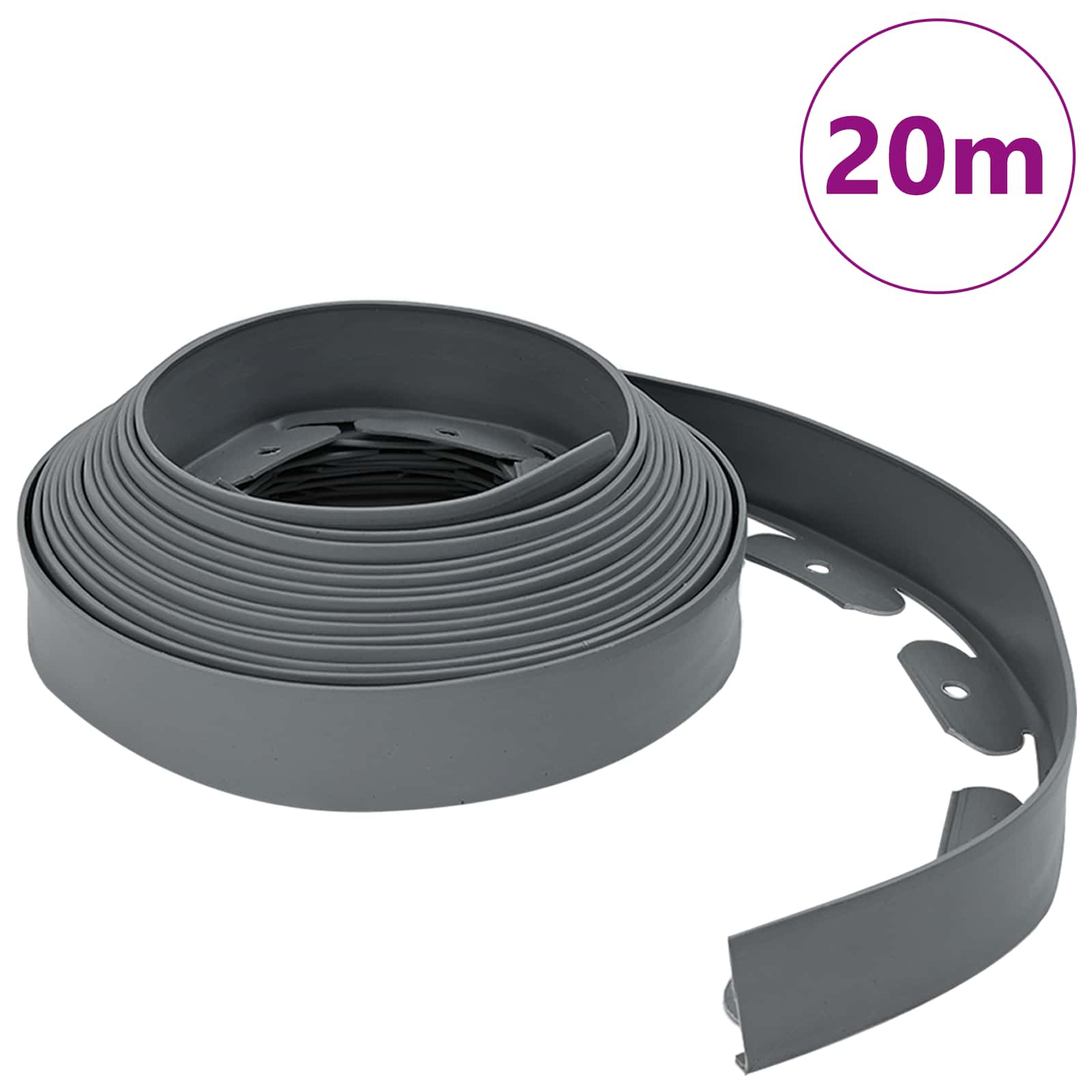 Rubnjaci za travnjak Siva 2000 x 4 x 5 cm Plastika