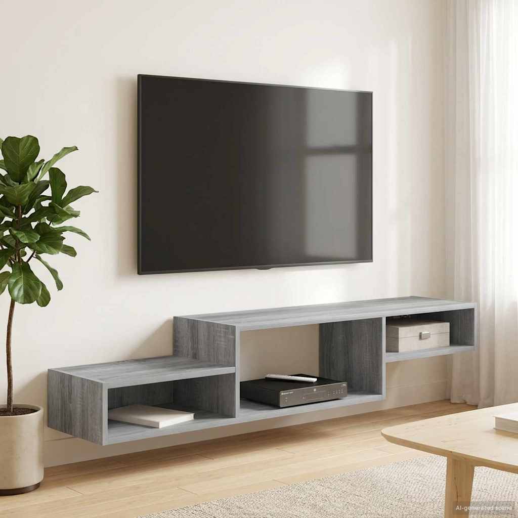 TV ormar za montažu na zid Zidna montaža Siva Sonoma