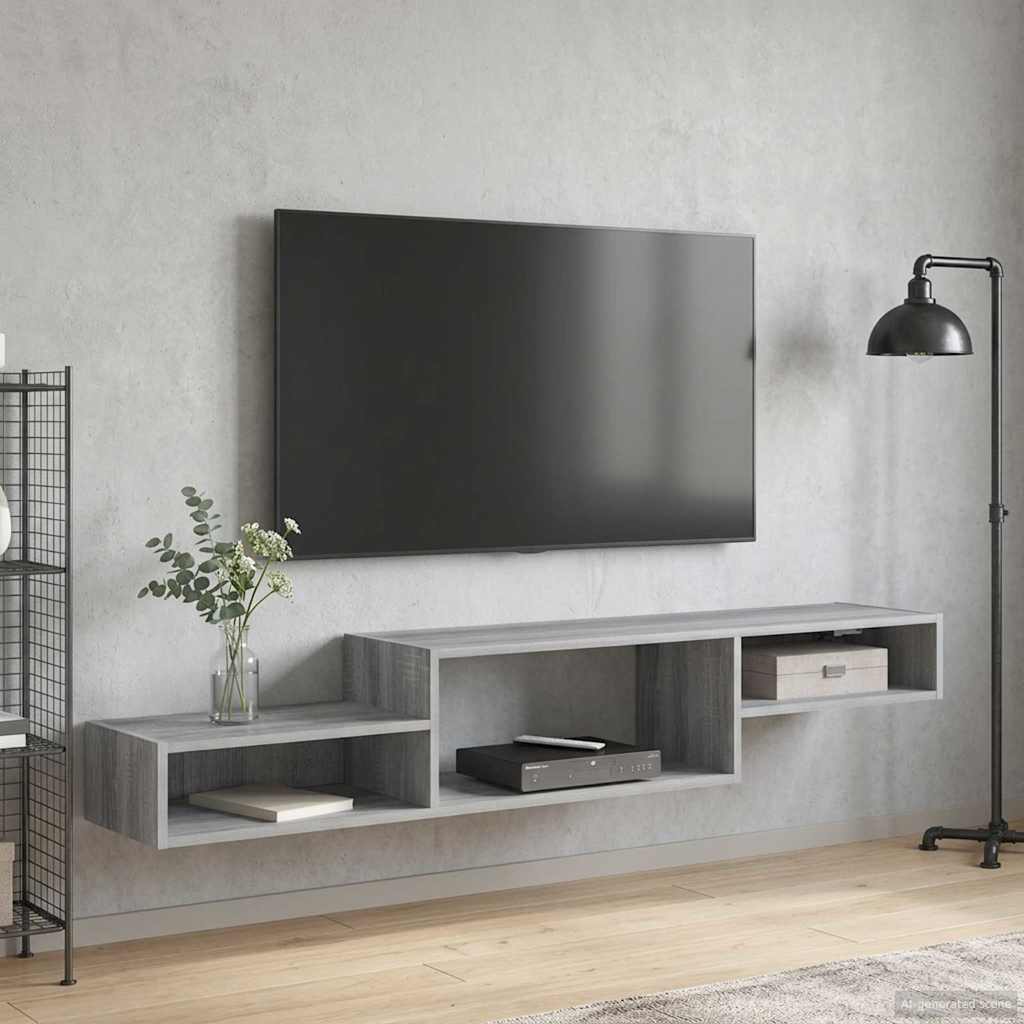 TV ormar za montažu na zid Zidna montaža Siva Sonoma