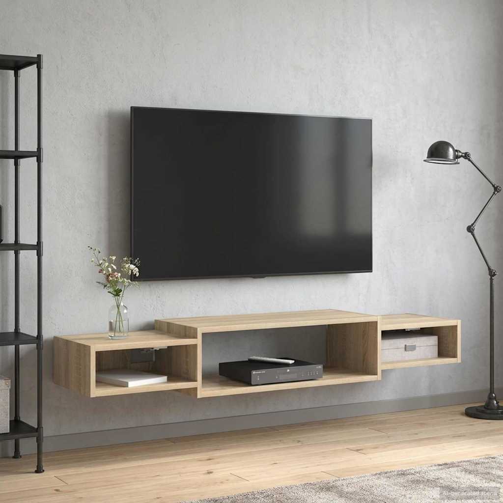 TV ormar za montažu na zid Zidna montaža Hrast sonoma