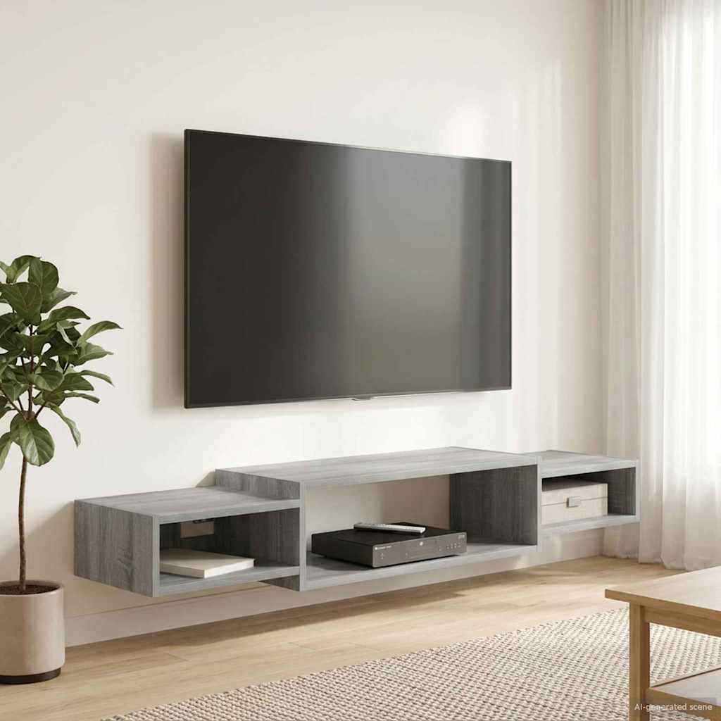 TV ormar za montažu na zid Zidna montaža Siva Sonoma