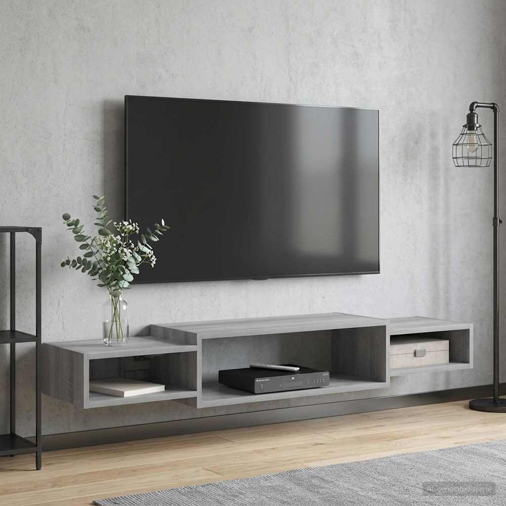 TV ormar za montažu na zid Zidna montaža Siva Sonoma