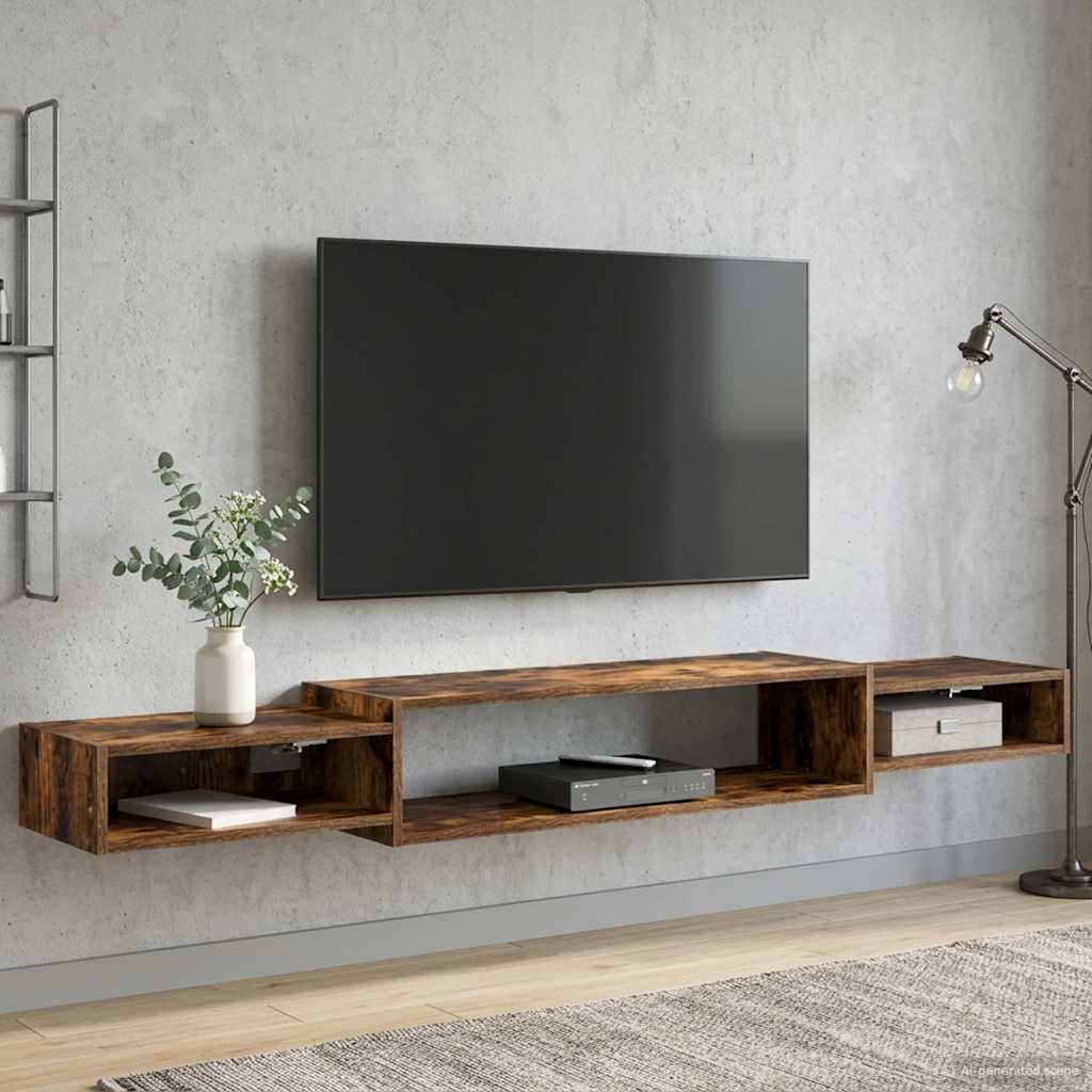 TV ormar za montažu na zid Zidna montaža Dimljeni hrast