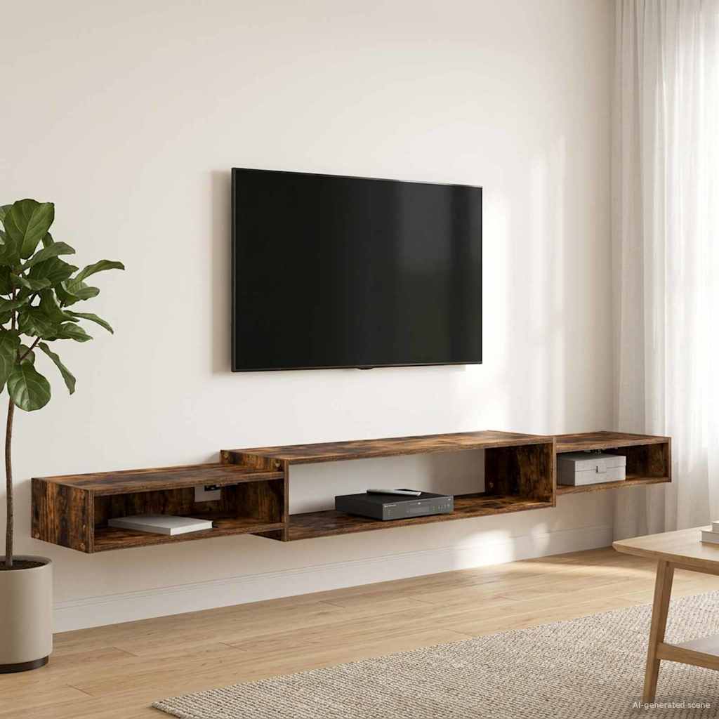 TV ormar za montažu na zid Zidna montaža Dimljeni hrast