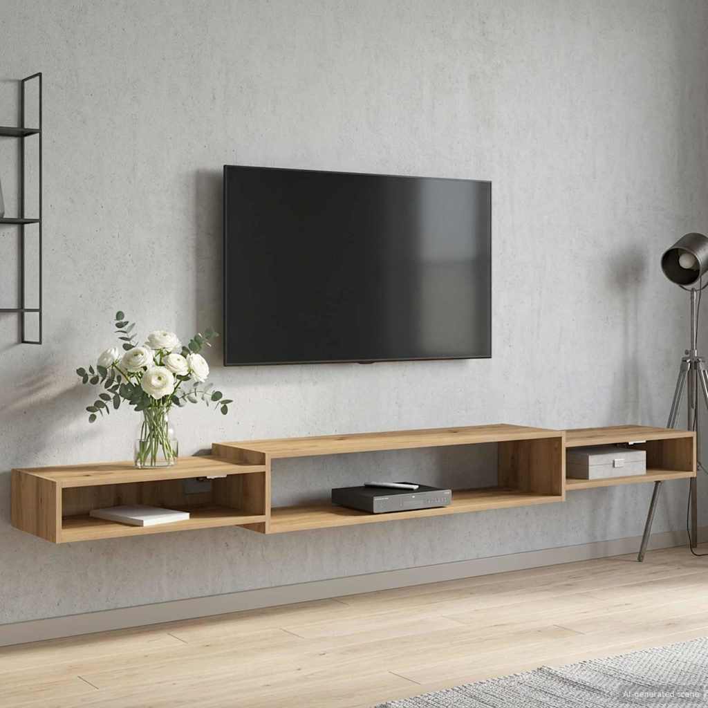 TV ormar za montažu na zid Zidna montaža Hrast artisan