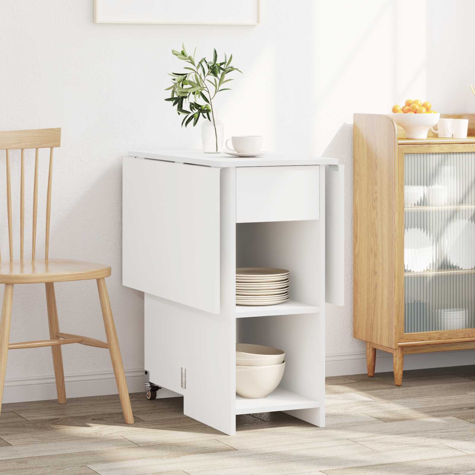 Blagovaonski stol 115 x 70 x 75 cm Konstruirano drvo Bijela