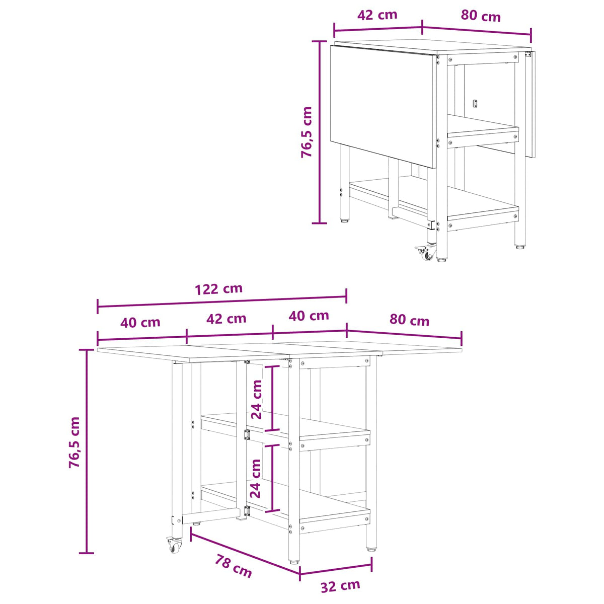 Blagovaonski stol 122 x 80 x 76,5 cm Konstruirano drvo