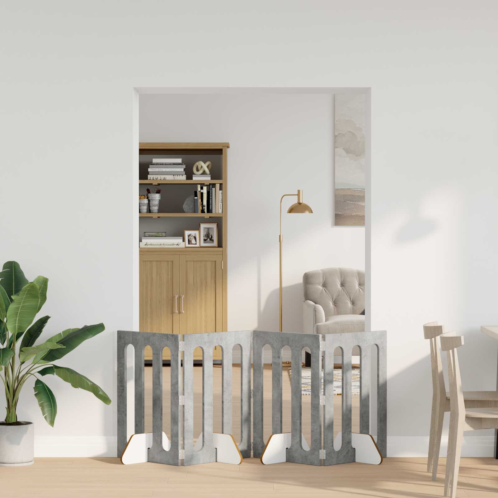 Preklopna ogradica za kućne ljubimce 4 pcs Betonsko Siva