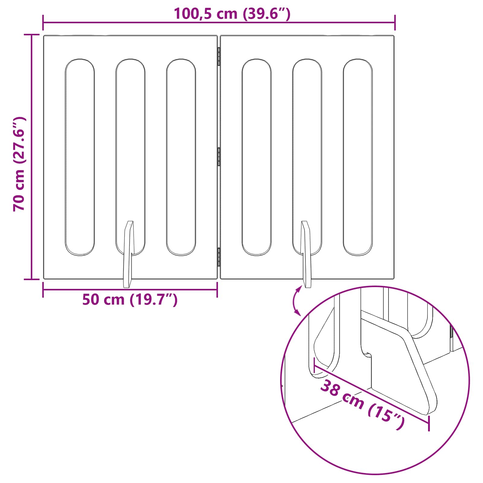 Preklopna ogradica za kućne ljubimce 2 pcs Sivi Sonoma