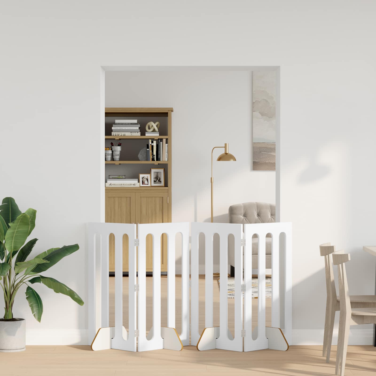 Preklopna ogradica za kućne ljubimce 4 pcs Bijeli