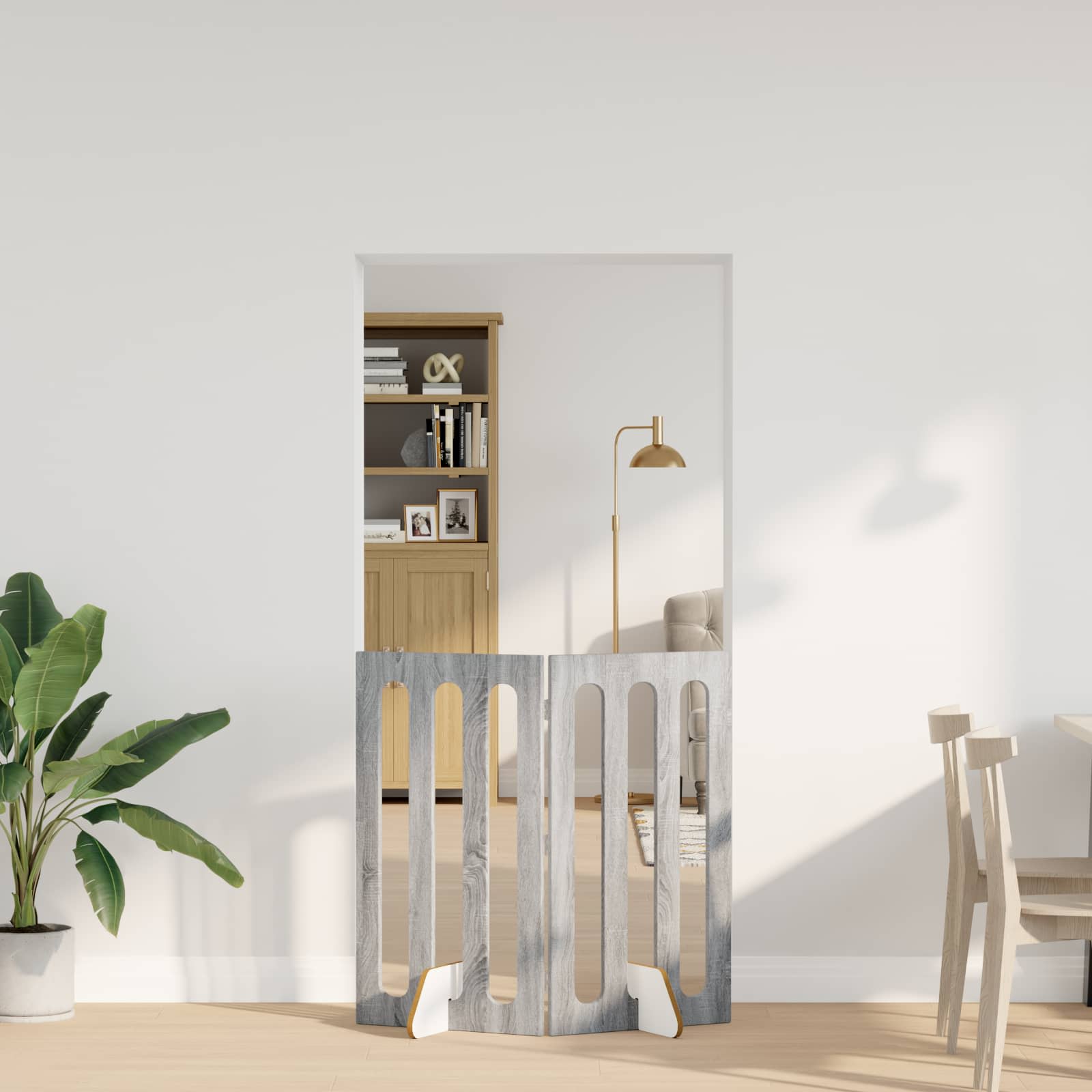 Preklopna ogradica za kućne ljubimce 2 pcs Sivi Sonoma