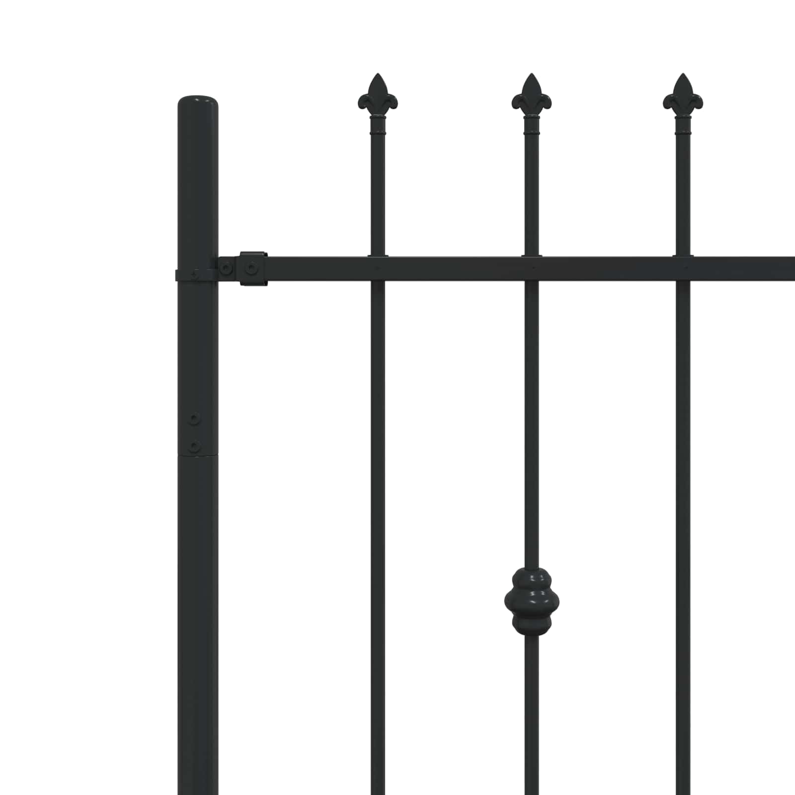 Ograda sa šiljcima Asten Crna 200 x 130 cm