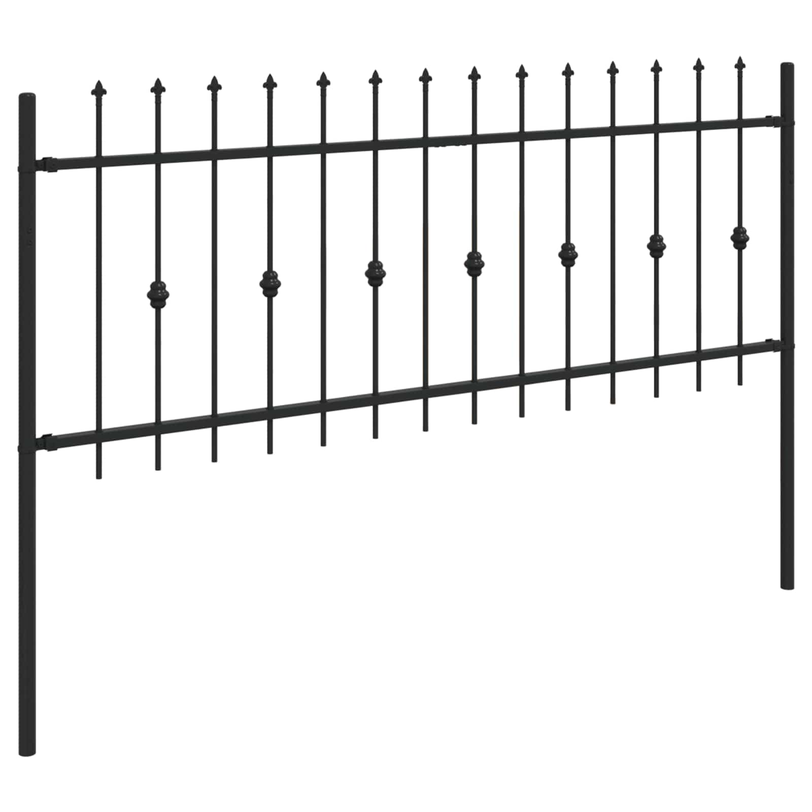 Ograda sa šiljcima Asten Crna 200 x 130 cm