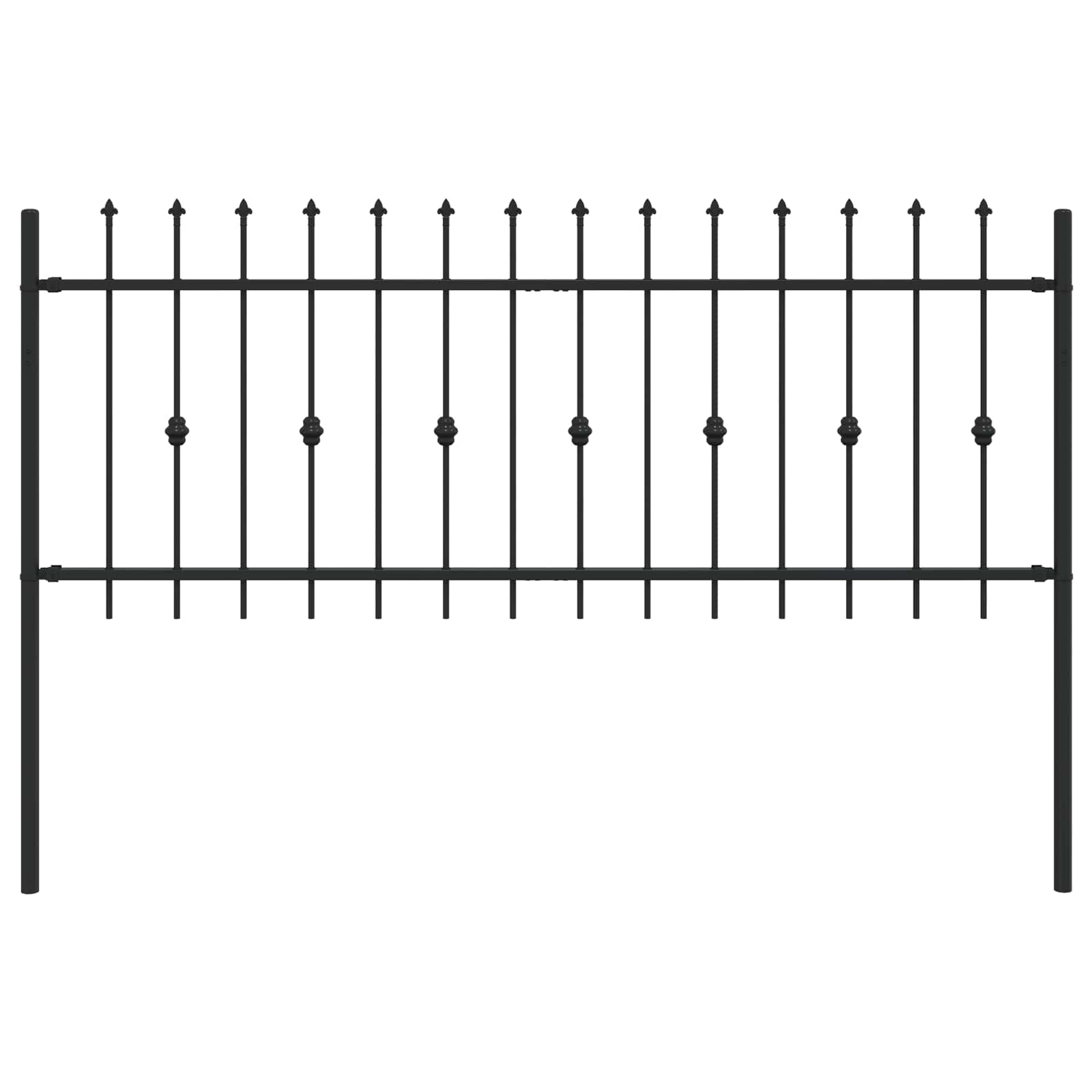 Ograda sa šiljcima Asten Crna 200 x 130 cm