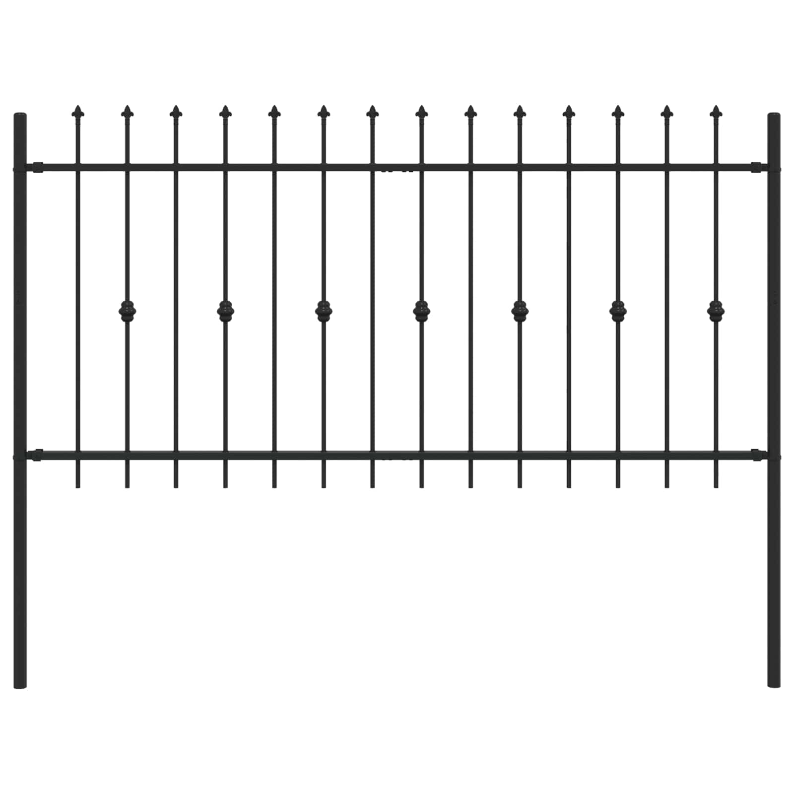 Ograda sa šiljcima Asten Crna 200 x 150 cm