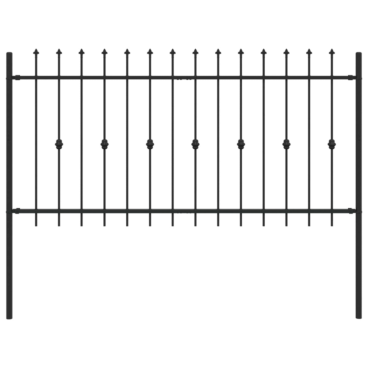 Ograda sa šiljcima Asten Crna 200 x 150 cm