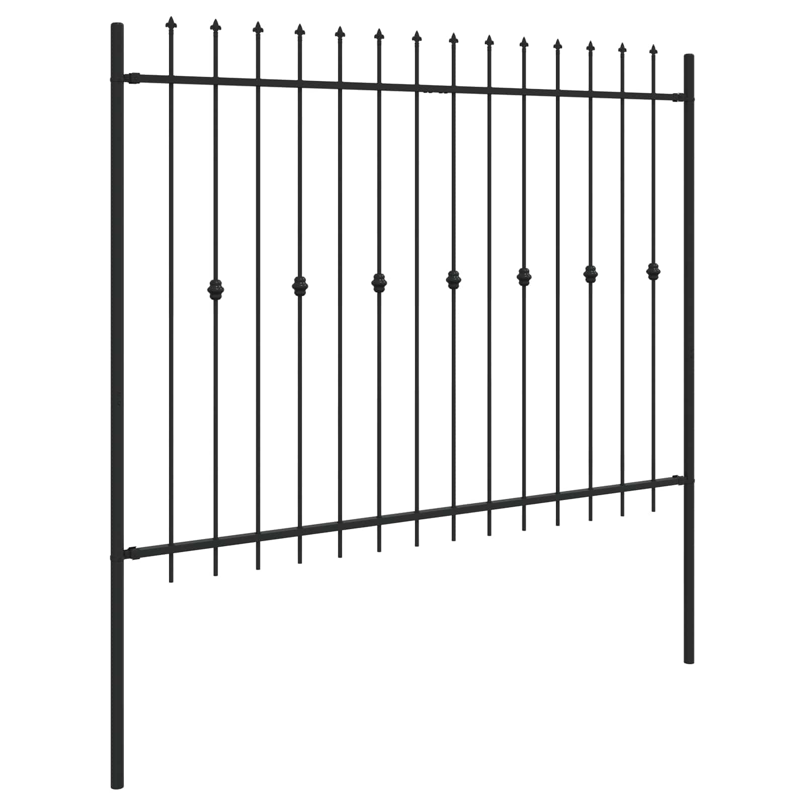 Ograda sa šiljcima Asten Crna 200 x 200 cm