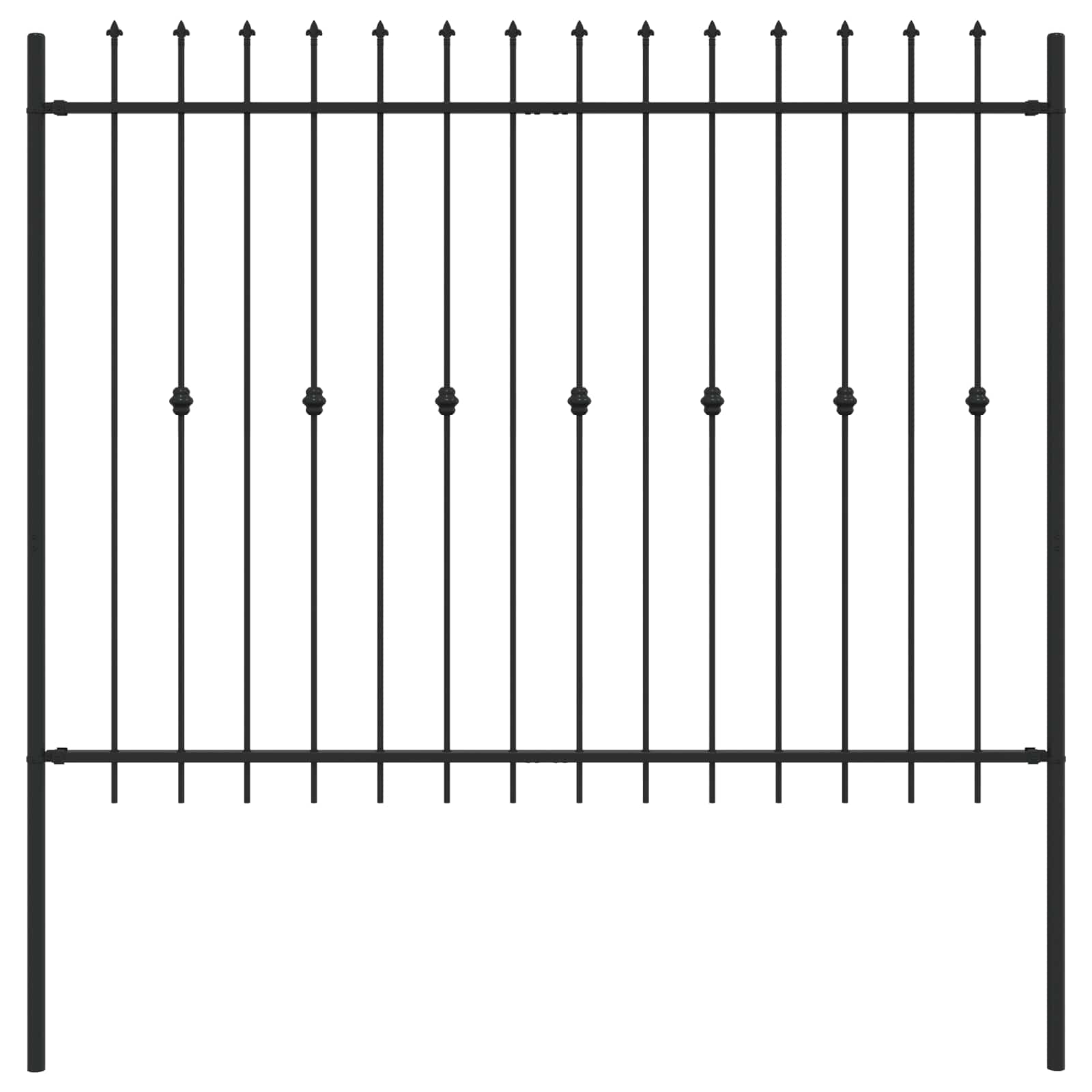 Ograda sa šiljcima Asten Crna 200 x 200 cm