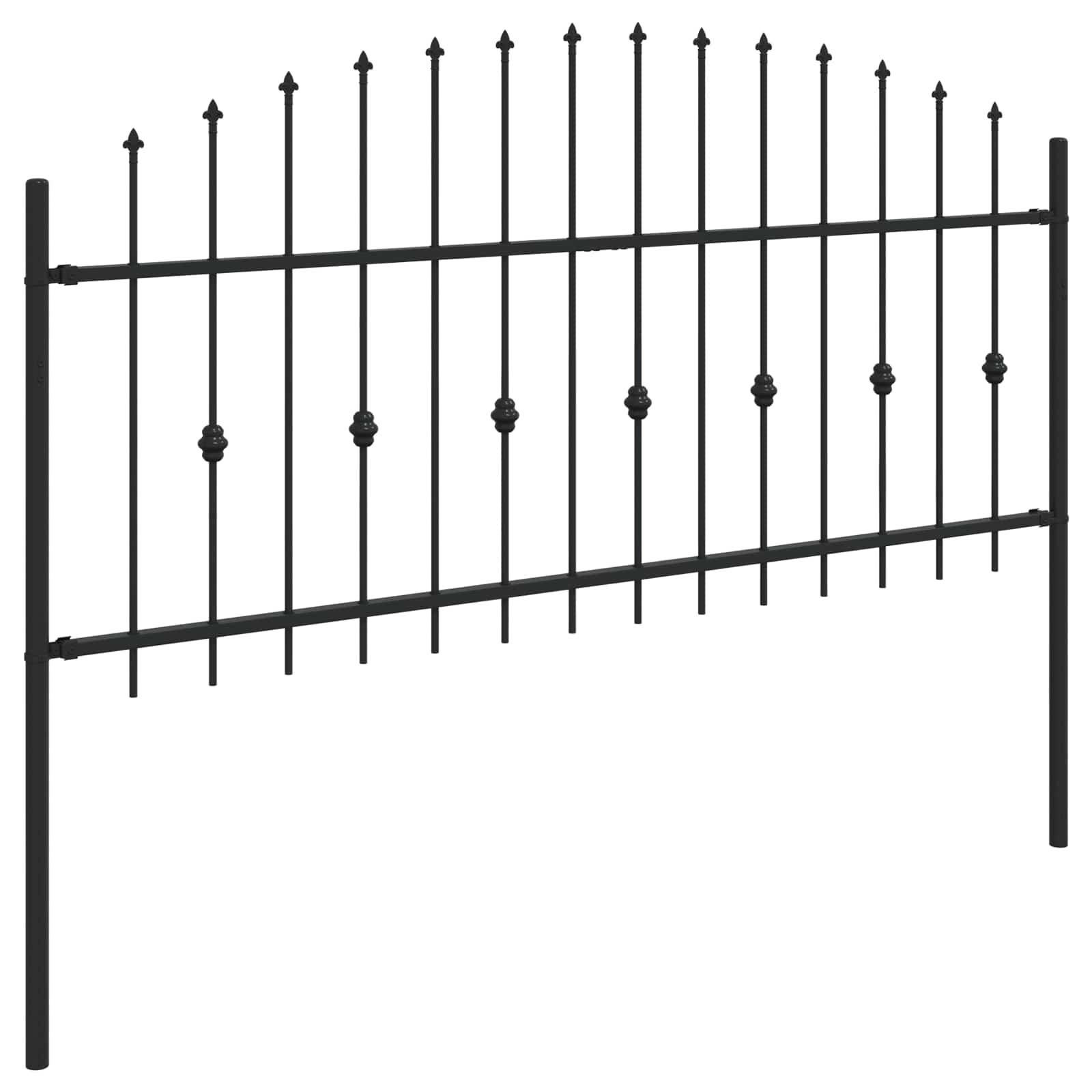 Ograda sa šiljcima Asten Crna 200 x 130 cm