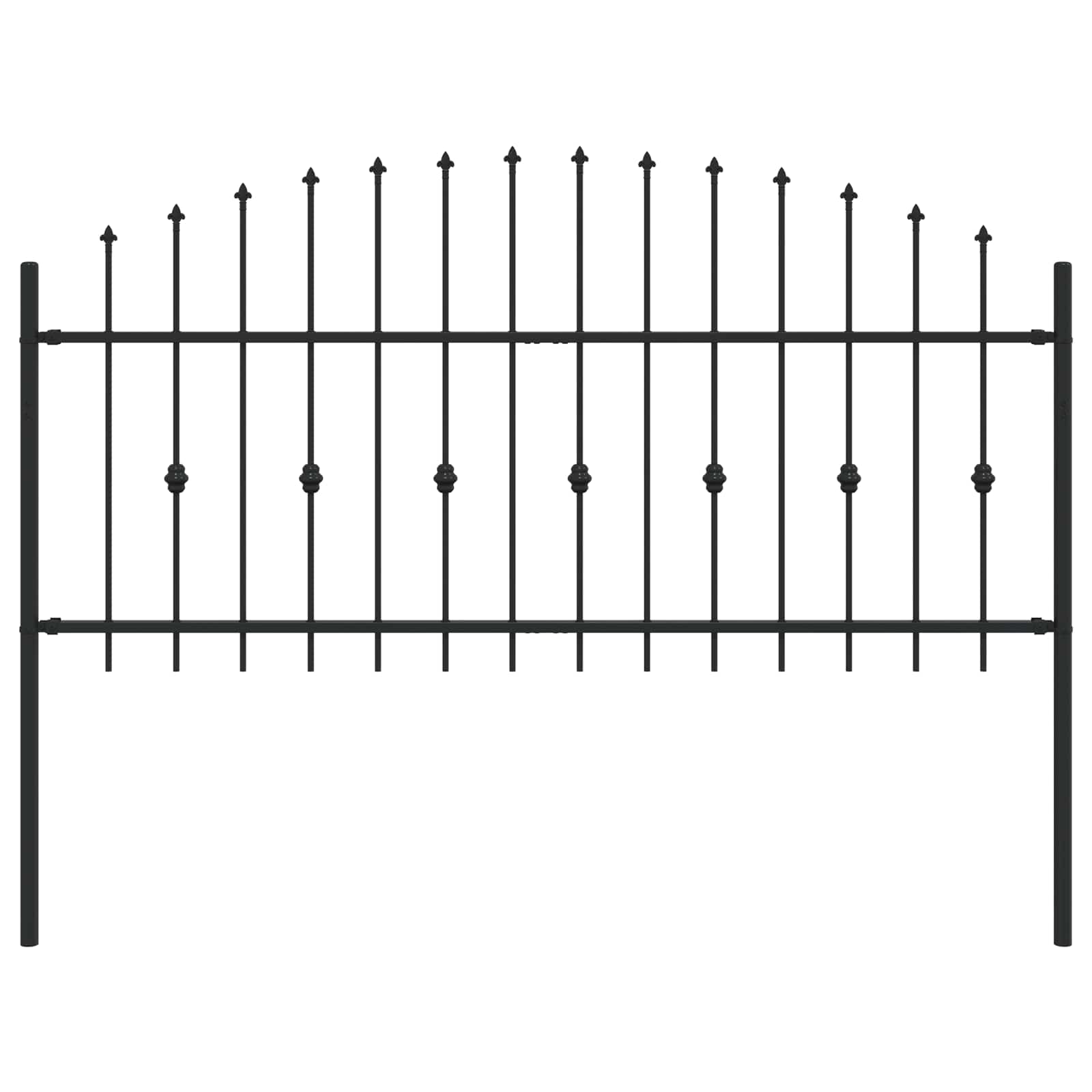 Ograda sa šiljcima Asten Crna 200 x 130 cm