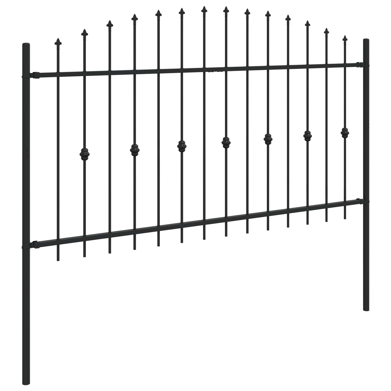 Ograda sa šiljcima Asten Crna 200 x 150 cm