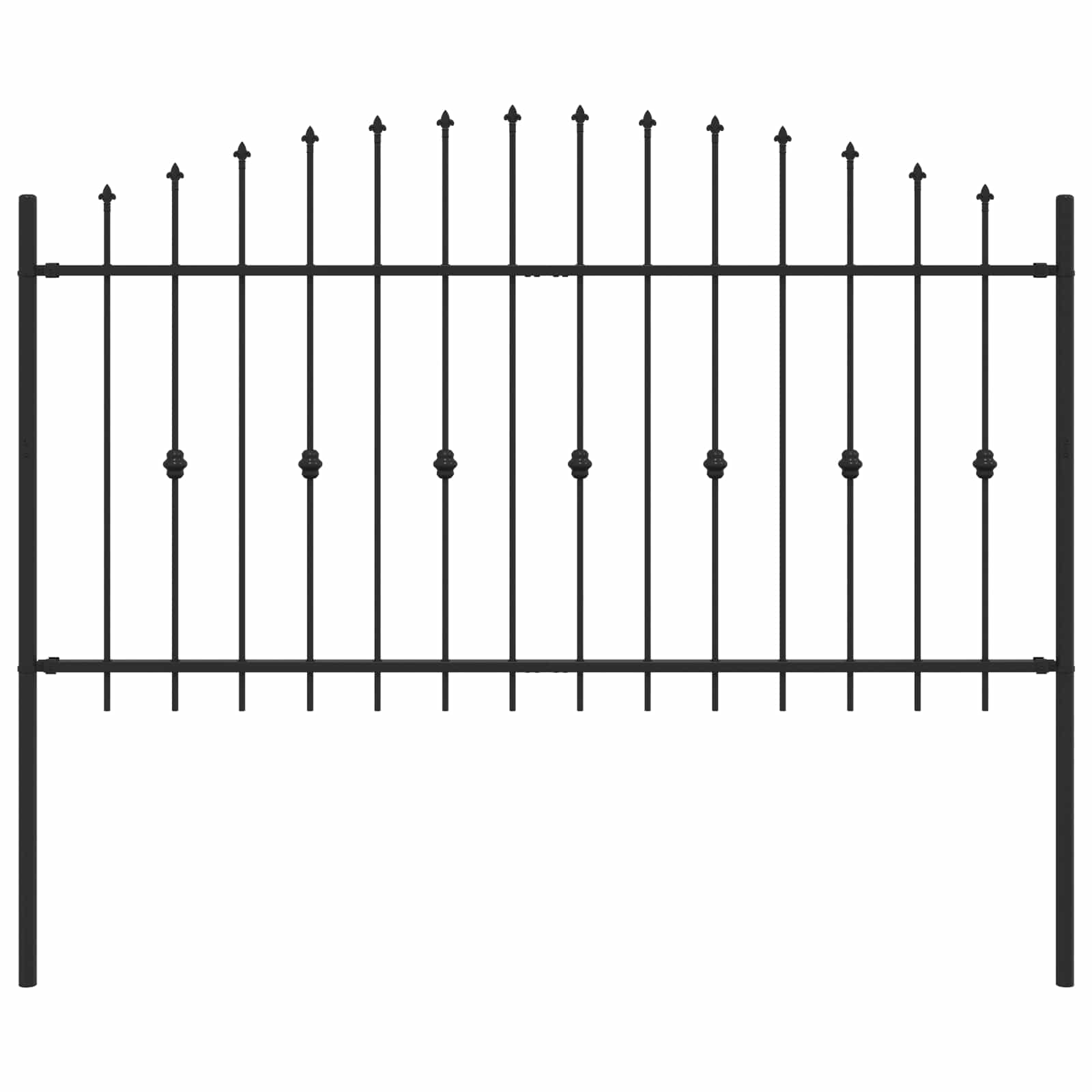 Ograda sa šiljcima Asten Crna 200 x 150 cm
