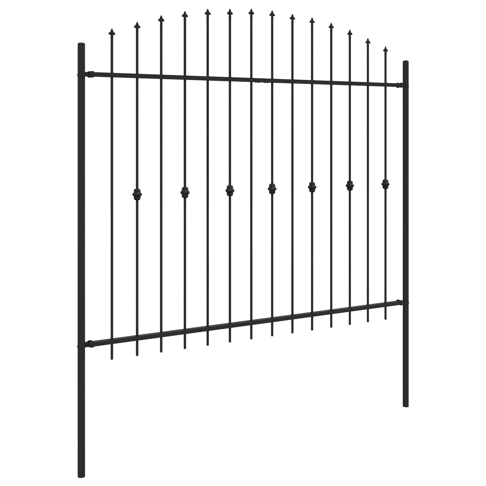 Ograda sa šiljcima Asten Crna 200 x 200 cm