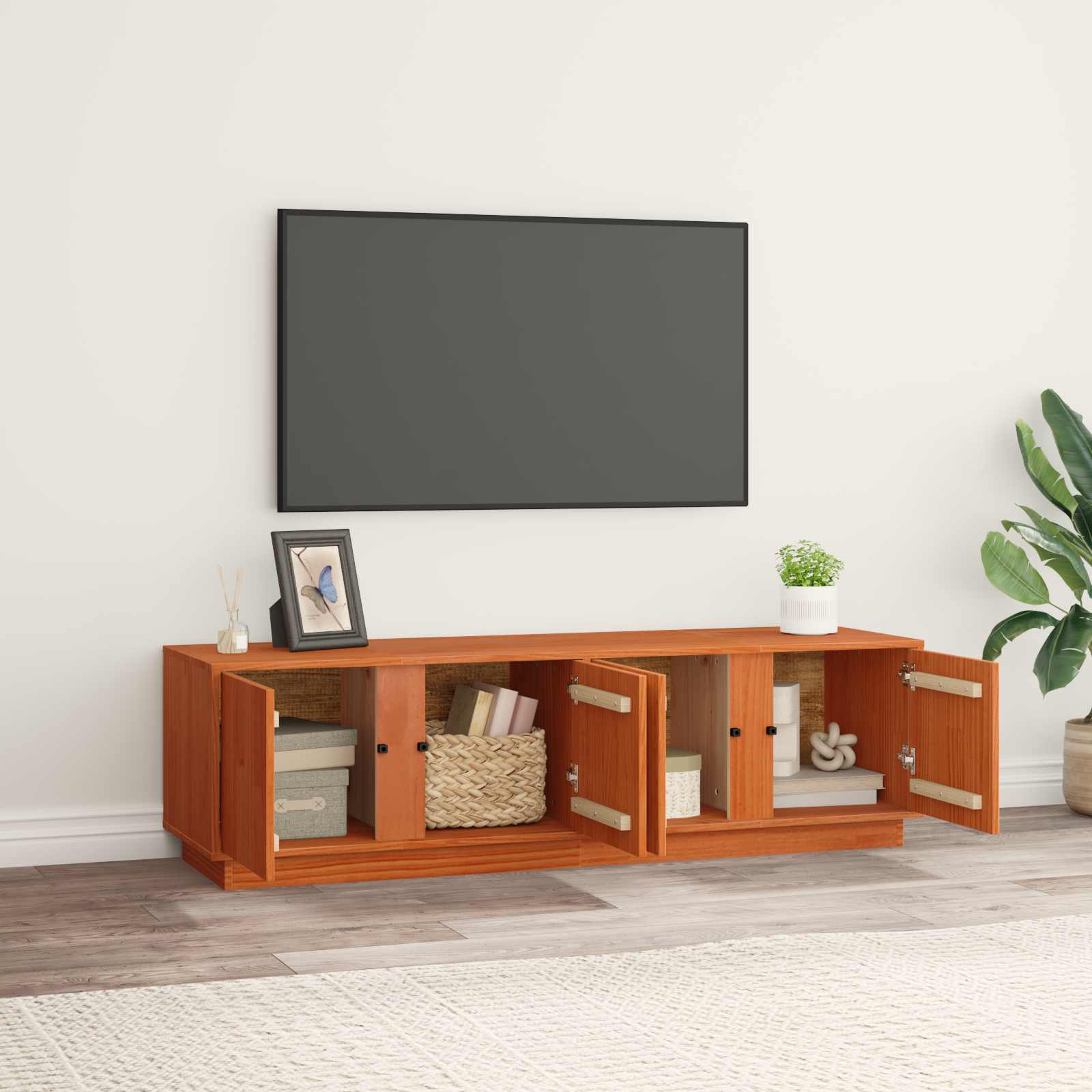 TV ormar Vosak Smeđa 140 x 40 x 40 cm Masivna borovina