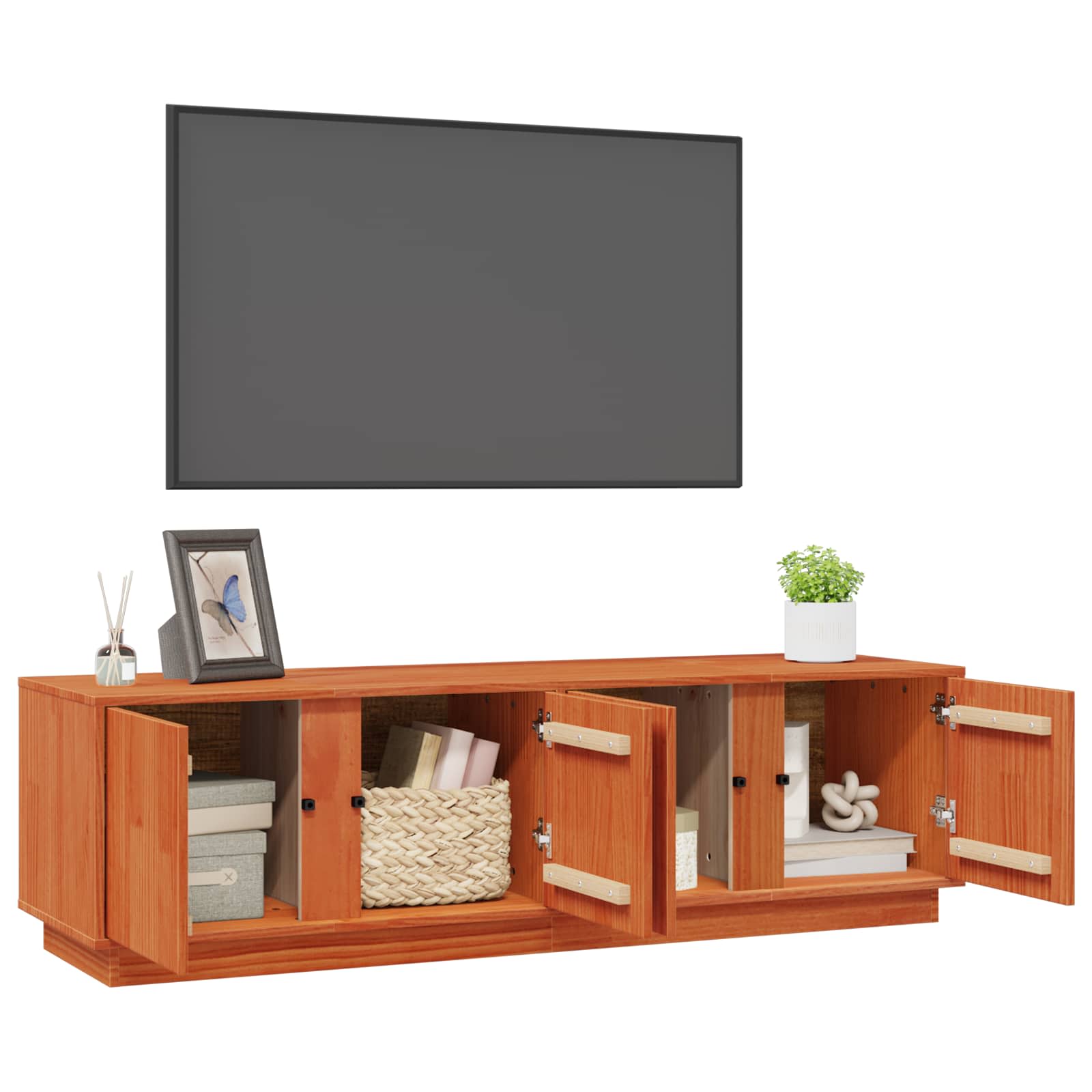 TV ormar Vosak Smeđa 140 x 40 x 40 cm Masivna borovina