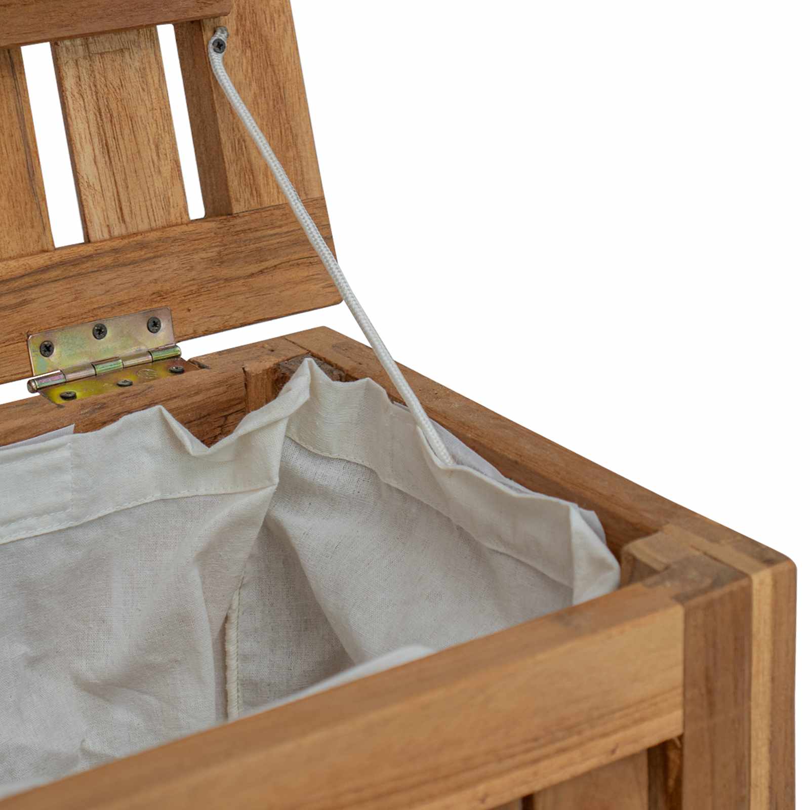 Košarica za rublje Prirodna 35 x 25 x 60 cm Čvrsto teak drvo