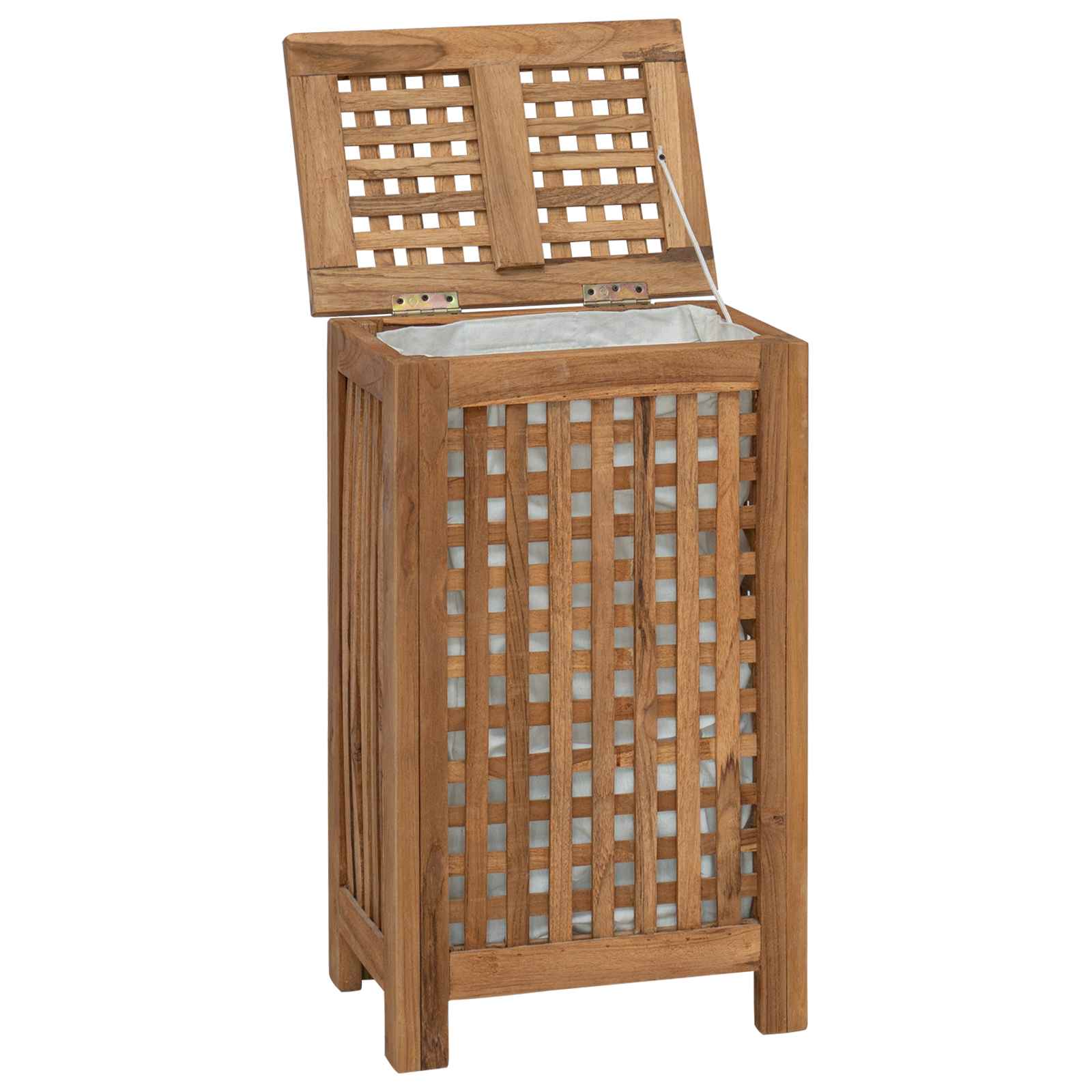 Košarica za rublje Prirodna 35 x 25 x 60 cm Čvrsto teak drvo