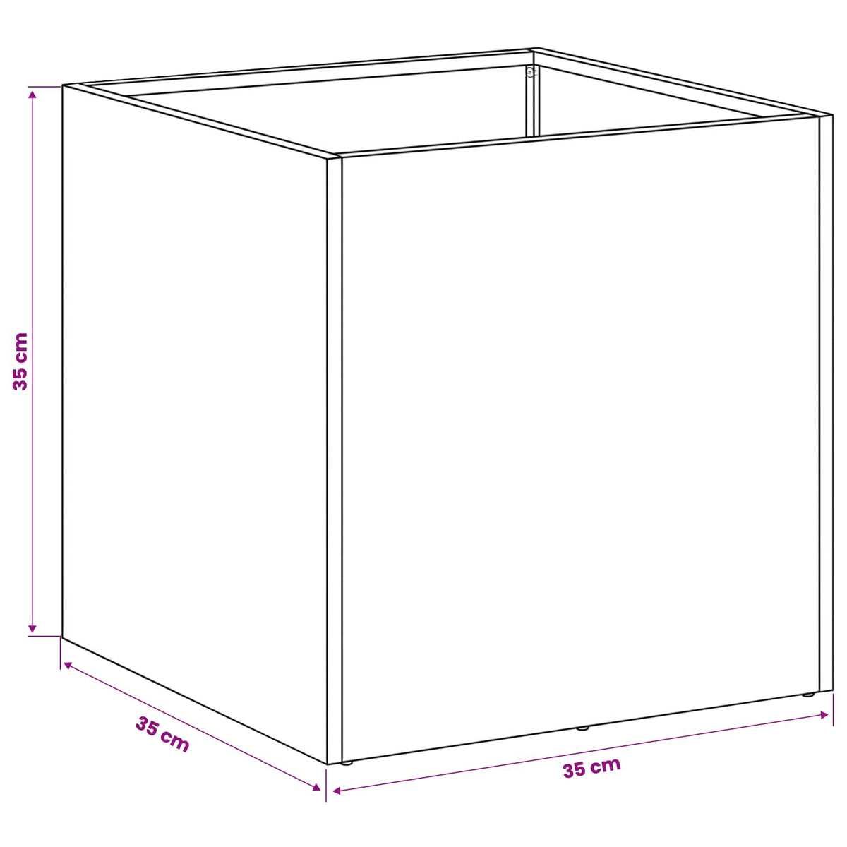 Vrtna saksija Antracit 35 x 35 x 35 cm Čelična vrata