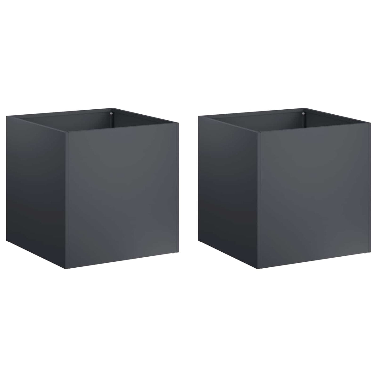 Vrtna saksija 2 kom. Antracit 35 x 35 x 35 cm Čelična vrata