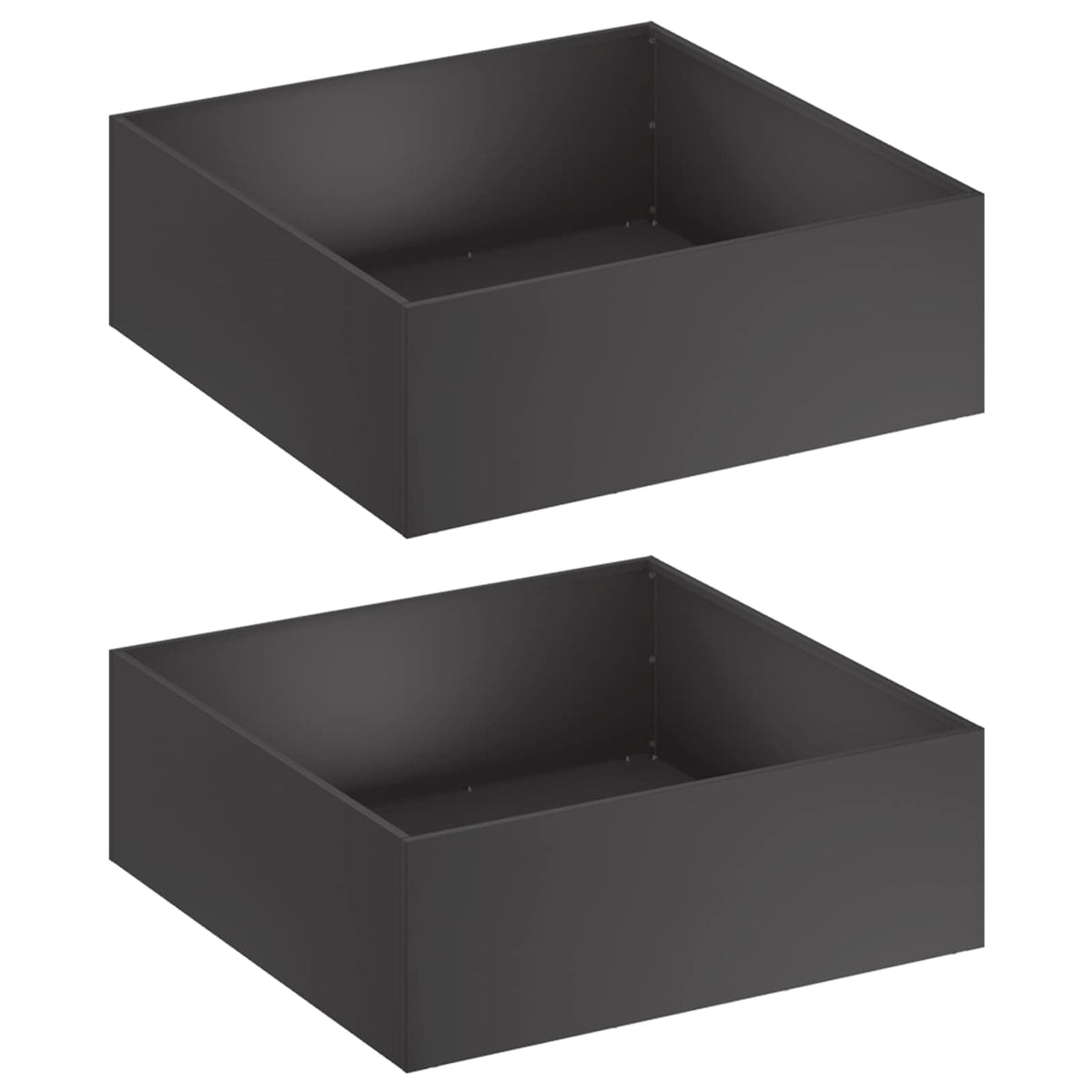 Vrtna saksija 2 kom. Crna 60 x 60 x 20 cm Čelična vrata