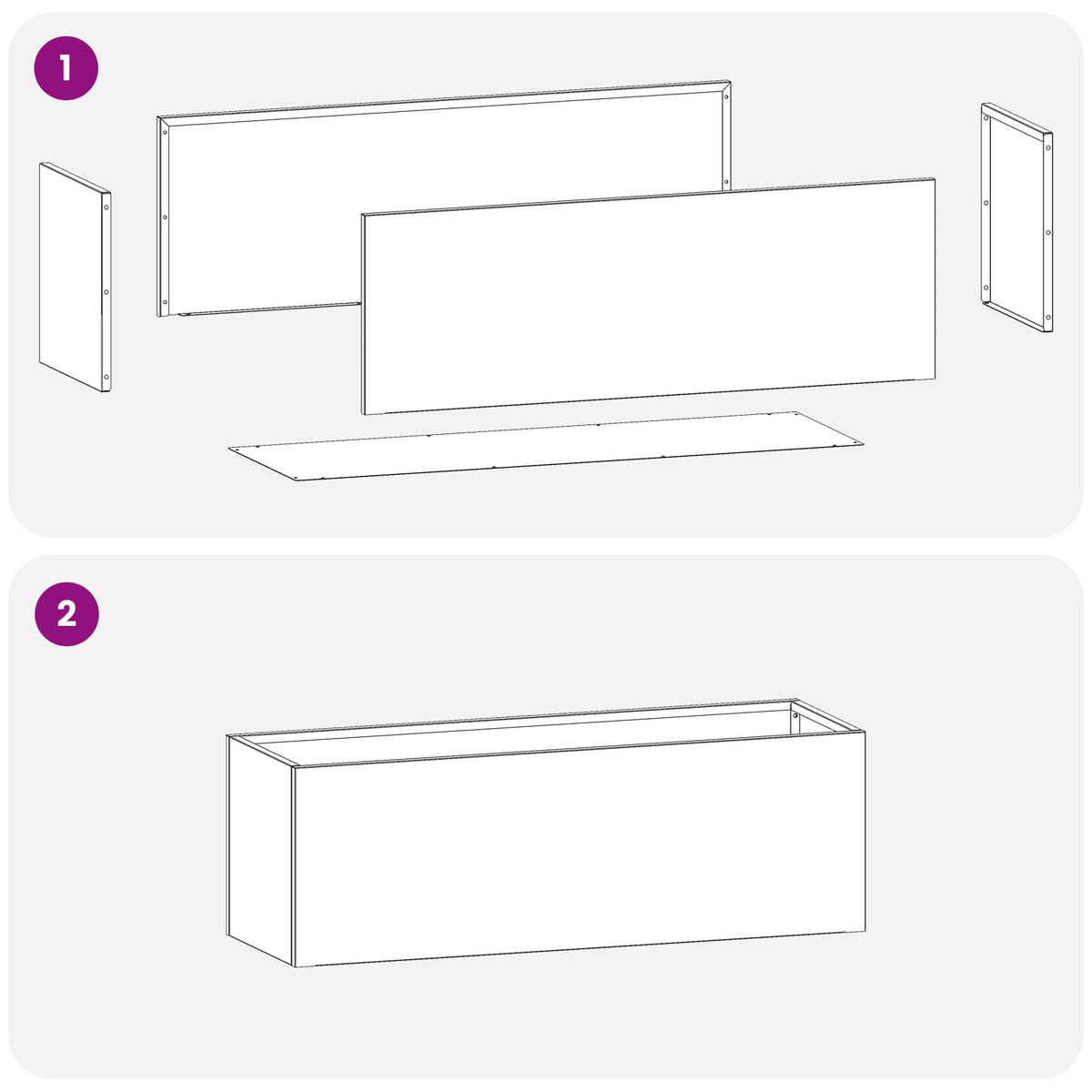 Vrtna saksija 2 kom. Bijela 60 x 20 x 20 cm Čelična vrata