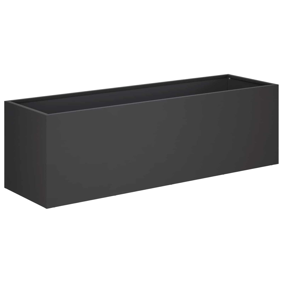 Vrtna saksija 2 kom. Crna 100 x 30 x 30 cm Čelična vrata
