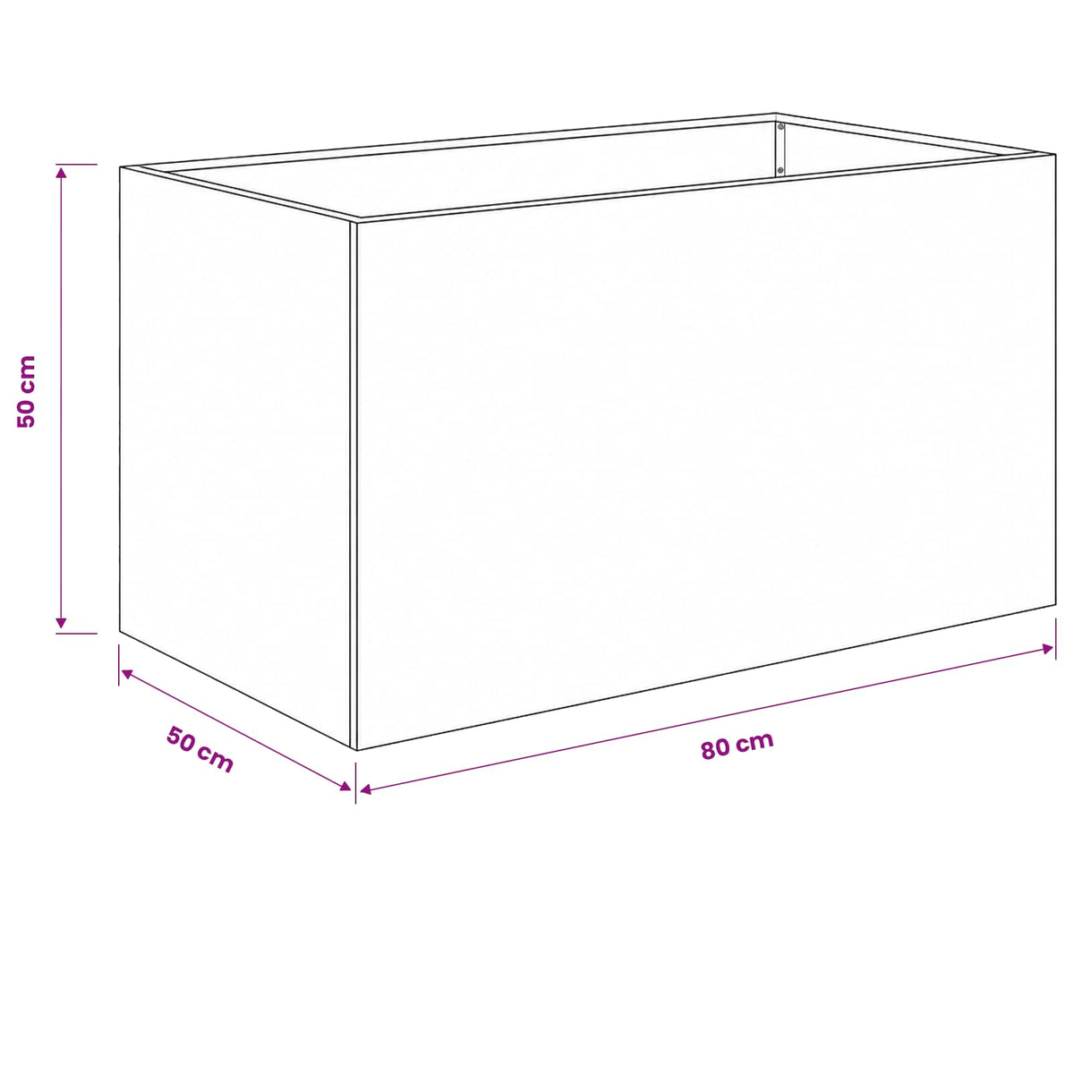 Vrtna saksija Antracit 80 x 50 x 50 cm Čelična vrata