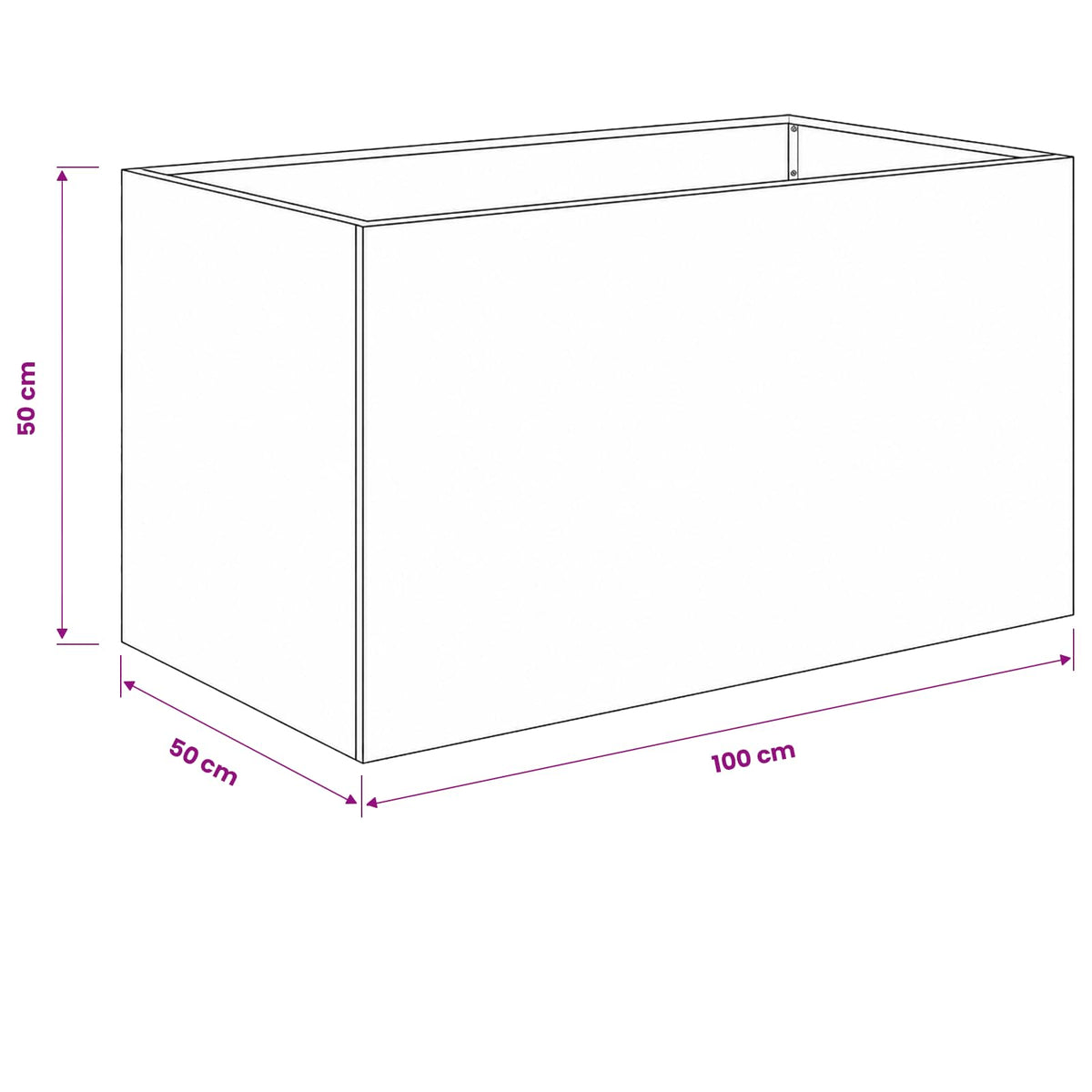 Vrtna saksija 2 kom. Bijela 100 x 50 x 50 cm Čelična vrata