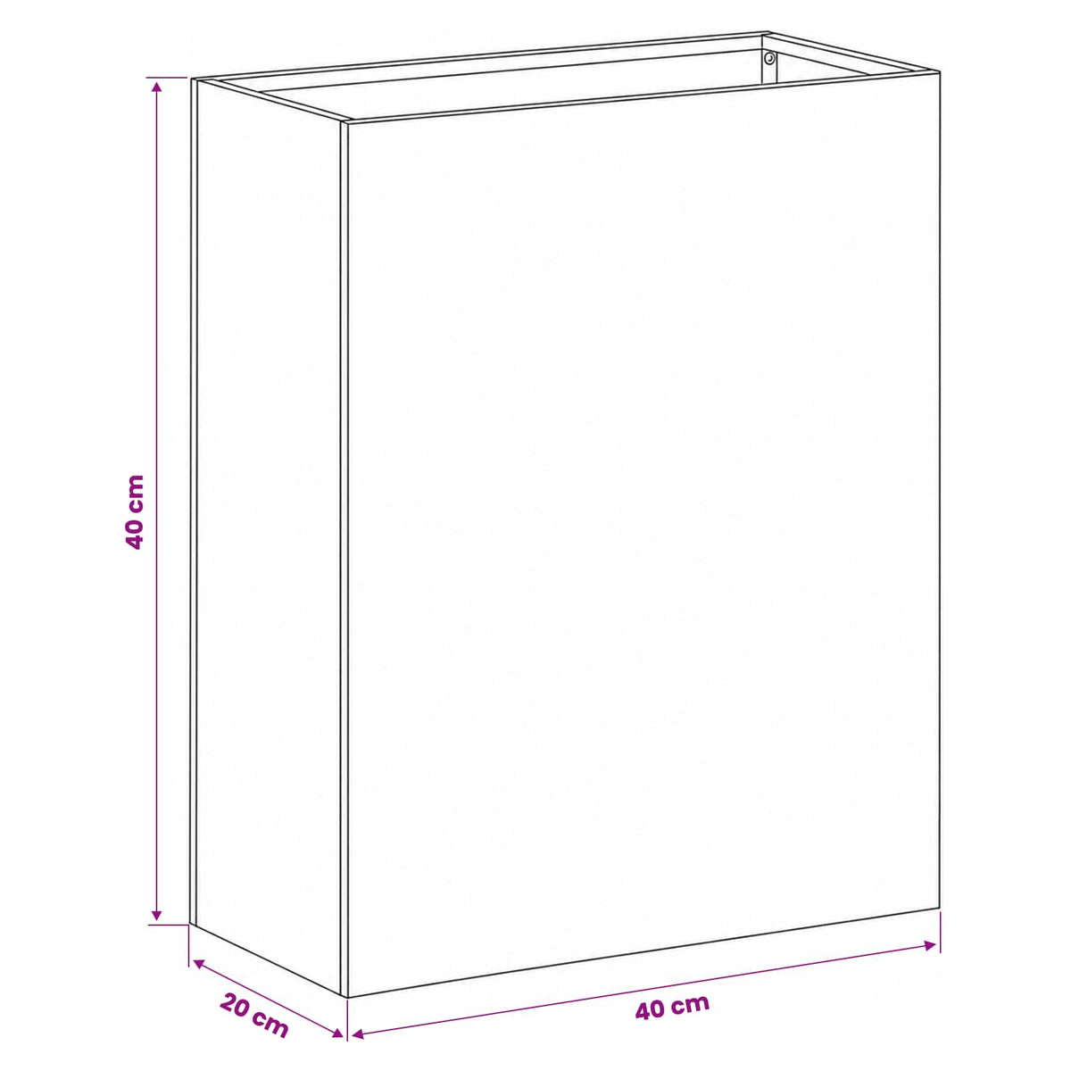 Vrtna saksija Antracit 40 x 20 x 40 cm Čelična vrata