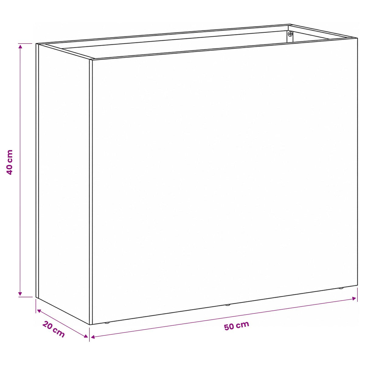 Vrtna saksija Srebrna 50 x 20 x 40 cm Nehrđajući čelik