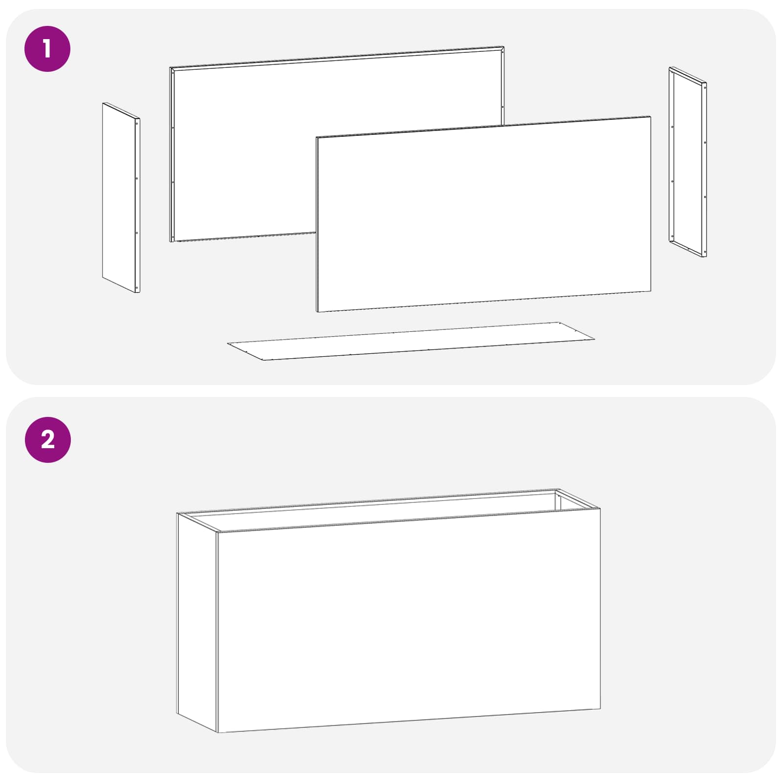 Vrtna saksija 2 kom. Bijela 100 x 30 x 50 cm Čelična vrata