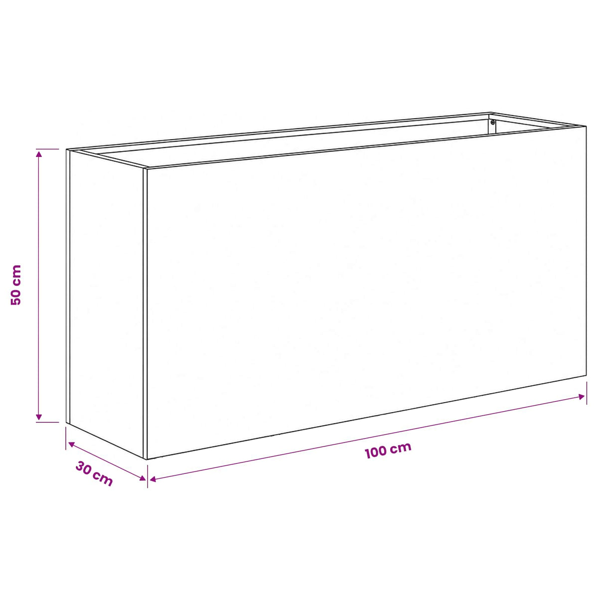 Vrtna saksija 2 kom. Rđa 100 x 30 x 50 cm Otporni čelik