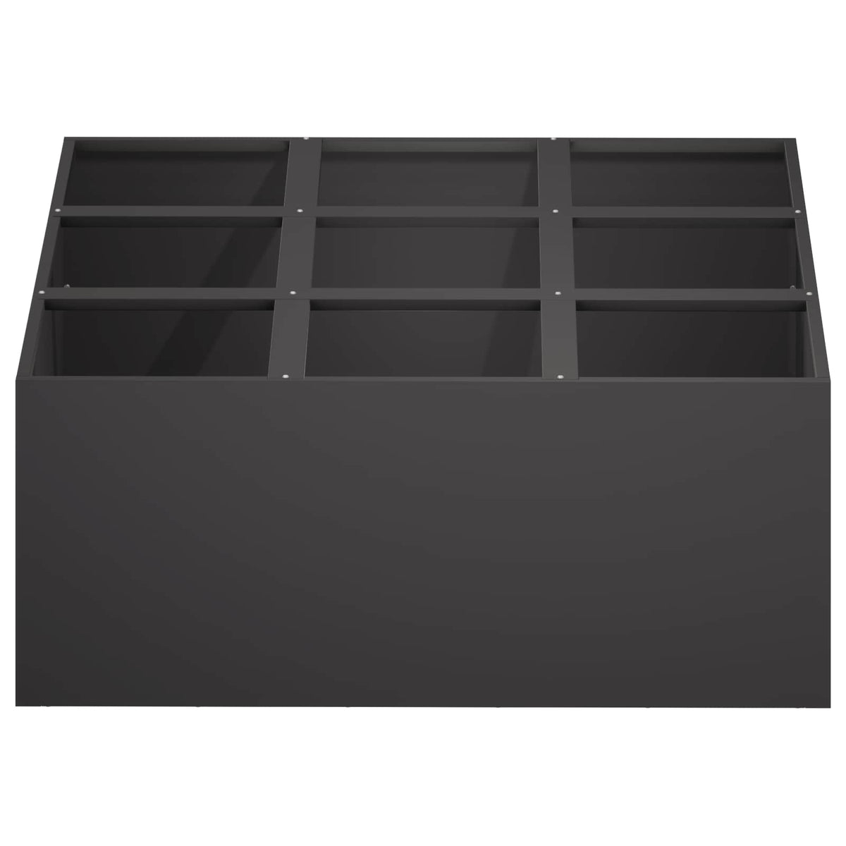 Vrtna saksija Crna 100 x 100 x 30 cm Čelična vrata