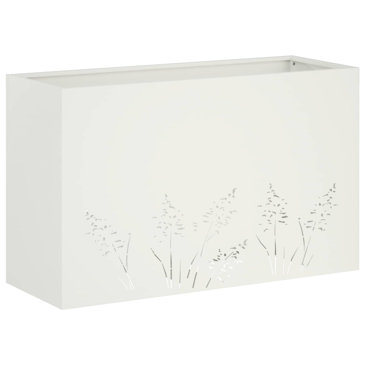 Vrtna saksija 2 kom. Bijela 80 x 30 x 49 cm Čelična vrata