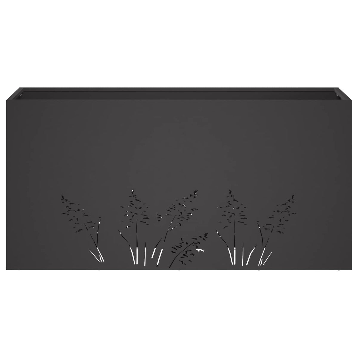 Vrtna saksija 2 kom. Crna 100 x 30 x 49 cm Čelična vrata